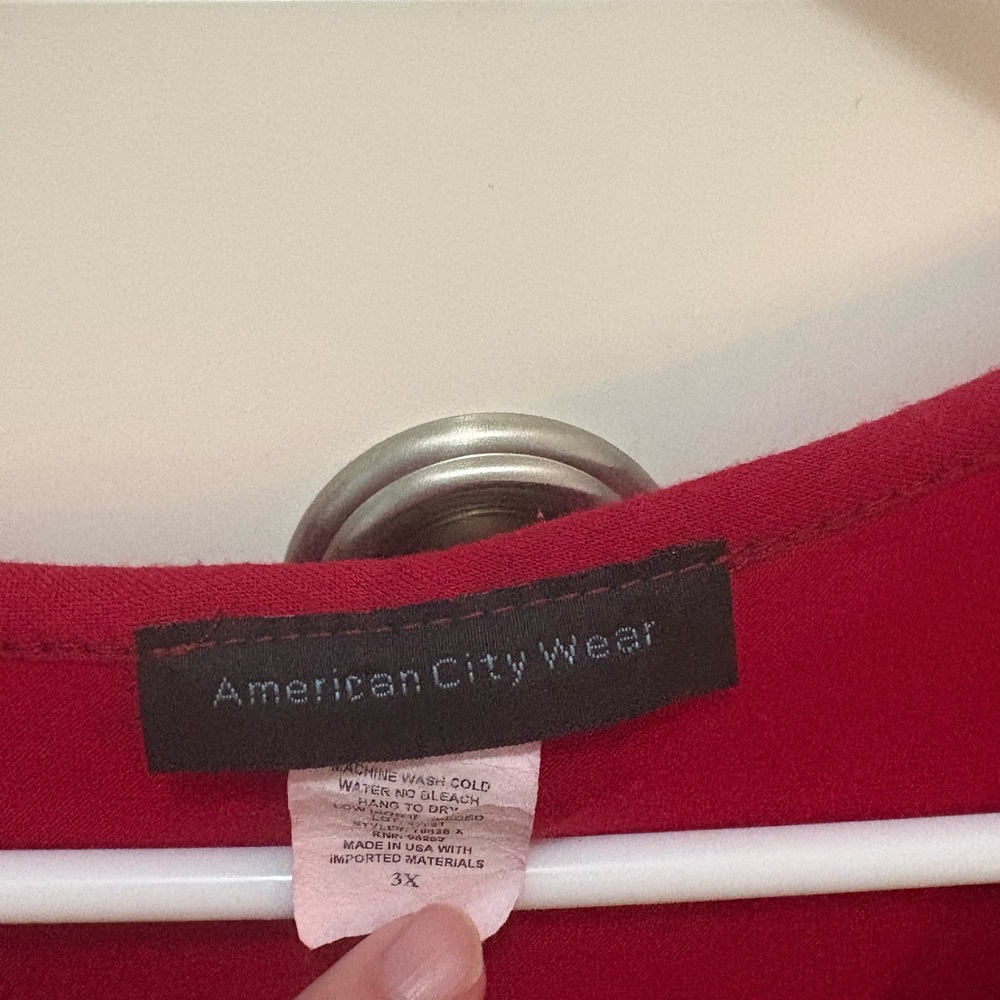 American City Wear Rich Red Blouse - Picture 2 of 2